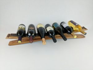 Oak barrel stave tabletop wine rack